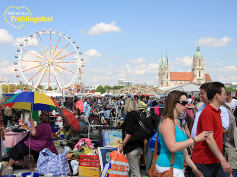 Flohmarkt München - Frühlingsfest Theresienwiese - Great flea market on the Munich spring festival